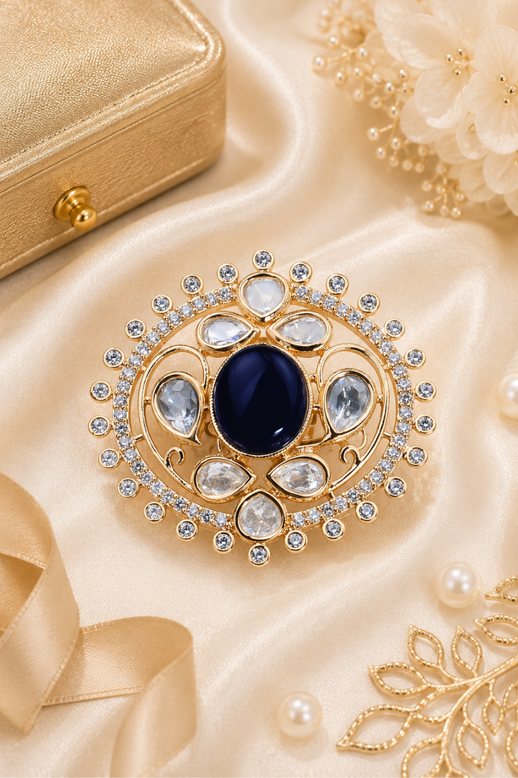 Crown halo adjustable finger ring