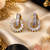 Gold Finish Crystal Flora Statement Earrings