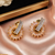 Gold finish champagne bloom earrings