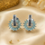 Rhodium finish frosted blossom earrings