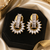 Gold Finish Crystal Flora Statement Earrings