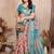 blue zari weaving work cotton blend saree