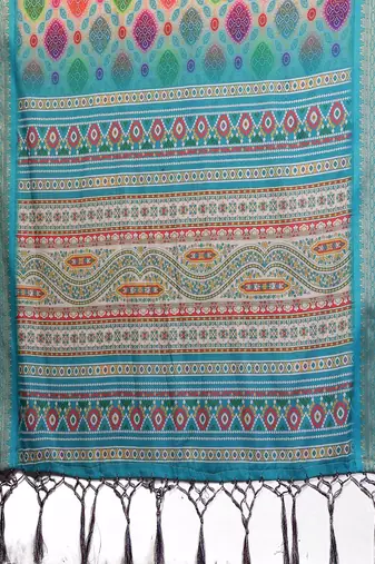 blue zari weaving work cotton blend saree