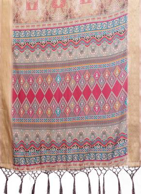 chiku zari weaving work cotton blend saree 4