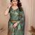 green color zari weaving work cotton blend saree