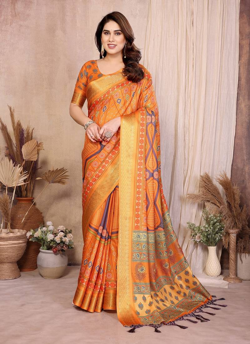 mustard zari weaving work cotton blend saree