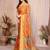 mustard zari weaving work cotton blend saree