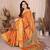 mustard zari weaving work cotton blend saree