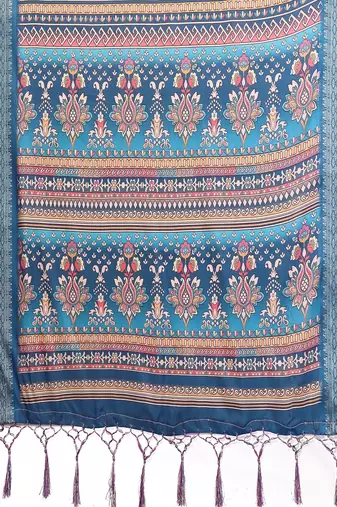 teal zari weaving work cotton blend saree