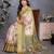 olive digital printed work cotton blend saree
