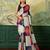 Multicolor printed, mirror work georgette bollywood saree with blouse
