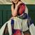 Multicolor printed, mirror work georgette bollywood saree with blouse