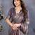 wine digital printed work cotton blend saree