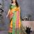 yellow digital printed work cotton blend saree