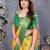 yellow digital printed work cotton blend saree