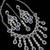 Blue kundan & agate stone necklace set with earrings & maang tikka | rhodium plating