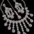 Baby pink kundan & agate stone necklace set with earrings & maang tikka | rhodium plating