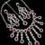 Maroon kundan & agate stone necklace set with earrings & maang tikka | rhodium plating