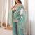 Sea green mirror work palazzo set