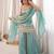 Sea green mirror work palazzo set