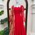 Cherry red anarkali palazzo set