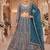 Teal Rama colour Embroidered Lehenga Choli with Dupatta