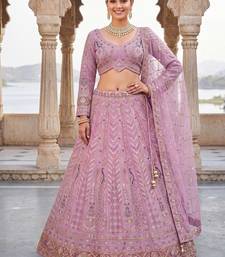 Stunning Lavender Embroidered Lehenga Choli with Dupatta | Wedding Guest Indian Ethnic Wear for Women