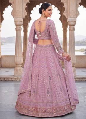 Stunning Lavender Embroidered Lehenga Choli with Dupatta | Wedding Guest Indian Ethnic Wear for Women 3