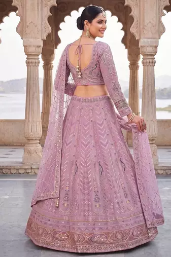 Stunning Lavender Embroidered Lehenga Choli with Dupatta | Wedding Guest Indian Ethnic Wear for Women