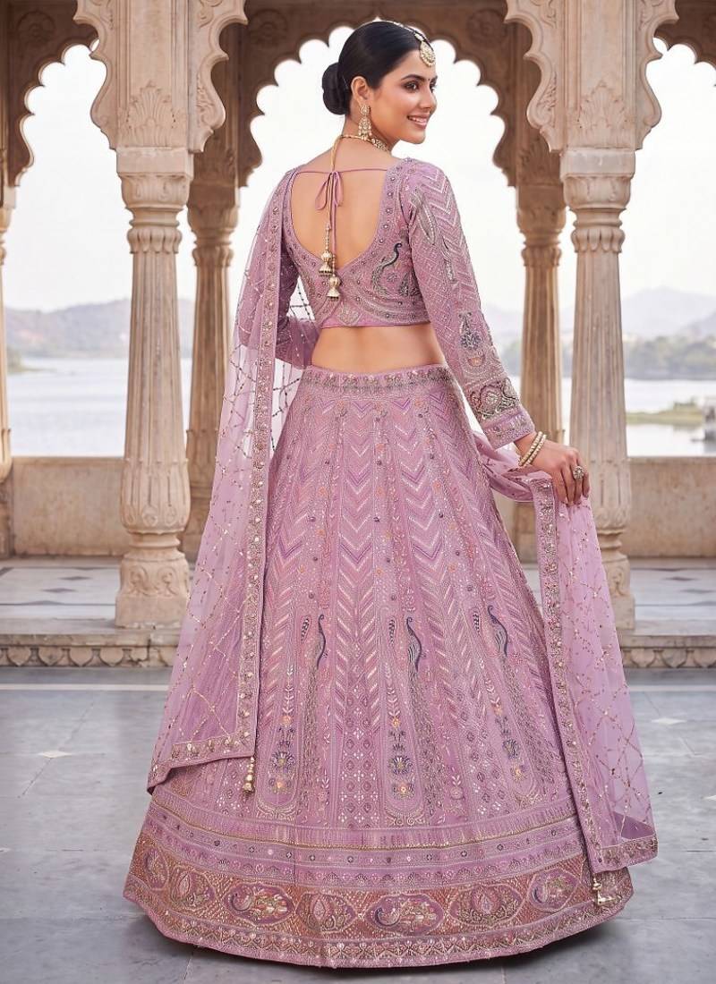 Stunning Lavender Embroidered Lehenga Choli with Dupatta | Wedding Guest Indian Ethnic Wear for Women