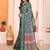 green color print work cotton blend saree