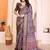 multi color print work cotton blend saree