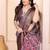 multi color print work cotton blend saree