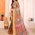 mustard print work cotton blend saree