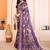 purple color print work cotton blend saree