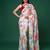 Women's dull satin floral printed saree with unstitched blouse piece