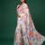 Women's dull satin floral printed saree with unstitched blouse piece