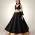 Black Embroidered Dupion Silk Lehenga Set
