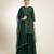 Emerald green embroidered dupion silk sharara set