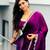 Purple Color Emebroidered Lace Border Orangza Saree