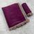 Purple Color Emebroidered Lace Border Orangza Saree
