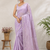 Lavender Color Original beeds work Silk Blend Saree