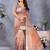 brown digital printed work cotton blend saree