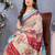 cream color digital printed work cotton blend saree