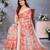 orange color digital printed work cotton blend saree