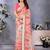orange color digital printed work cotton blend saree