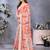 orange color digital printed work cotton blend saree