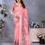 peach digital printed work cotton blend saree