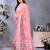 peach color digital printed work cotton blend saree