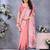 peach digital printed work cotton blend saree